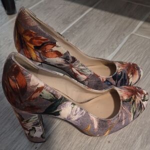 Nine West Floral Velvet Heels